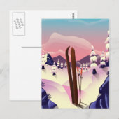 Vintage-Skiplakat Postkarte (Vorne/Hinten)