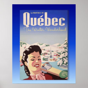 Vintage-Skiplakat, Quebec, Winterwunderland Poster