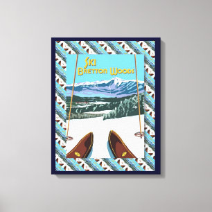 Vintage-Skiplakat, Ski Bretton Woods Leinwanddruck