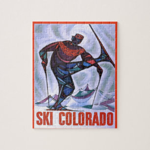 Vintage-Skiplakat, Ski Colorado Puzzle