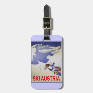 Vintage-Skiplakat, Ski Österreich Gepäckanhänger