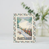 Vintage-Skiplakat, St Pierre de Chartreuse Postkarte (Stehend Vorderseite)