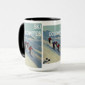 Vintage Skiplakate, Ski-Dolomit Tasse (Vorderseite Links)