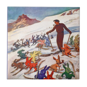 Vintage-Skiposter, Arlberg, St Anton Fliese