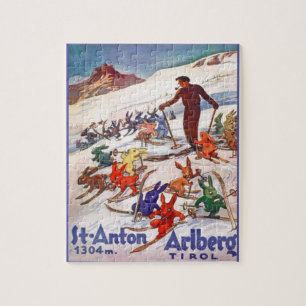 Vintage-Skiposter, Arlberg, St Anton Puzzle