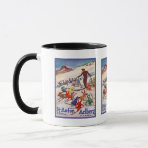 Vintage-Skiposter, Arlberg, St Anton Tasse