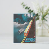 Vintage-Skiposter, Davos Postkarte (Stehend Vorderseite)