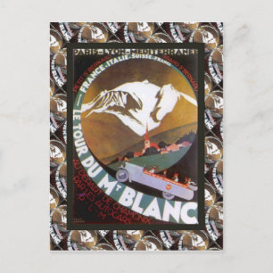 Vintage-Skiposter, Frankreich, Tour de Mt Blanc Postkarte