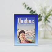 Vintage-Skiposter, Quebec Postkarte (Stehend Vorderseite)
