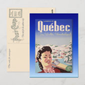 Vintage-Skiposter, Quebec Postkarte (Vorne/Hinten)