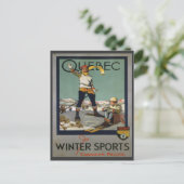 Vintage-Skiposter, Quebec Postkarte (Stehend Vorderseite)