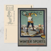 Vintage-Skiposter, Quebec Postkarte (Vorne/Hinten)