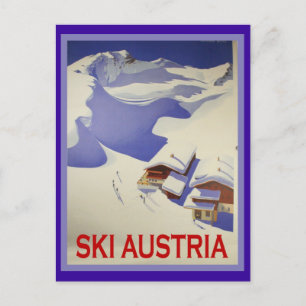Vintage-Skiposter, Ski Österreich Postkarte