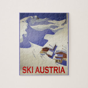 Vintage-Skiposter, Ski Österreich Puzzle