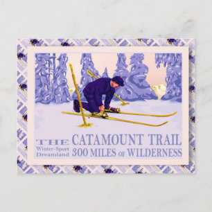 Vintage-Skiposter, The Catamount Trail Postkarte