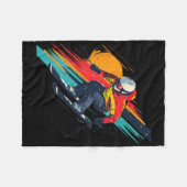 Vintage-Skirennfahrer-Design - Retro Fleecedecke (Vorderseite (Horizontal))