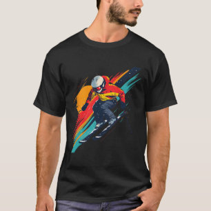 Vintage-Skirennfahrer-Design - Retro, lebendige Sk T-Shirt