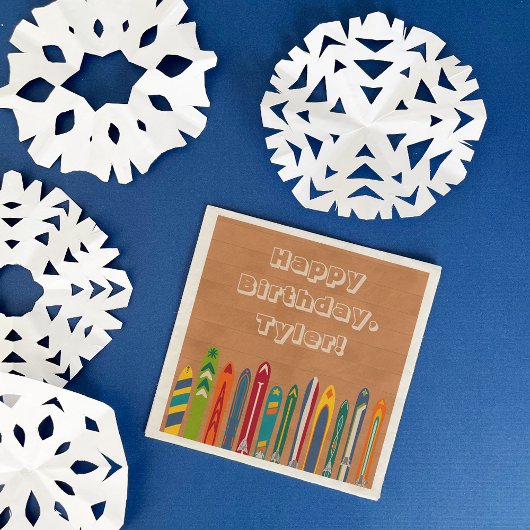 Vintage Skis Custom Message Skiers Party Serviette