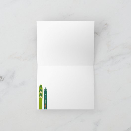 Vintage Skis Customizable Message Dankeskarte (Innenseite)