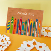 Vintage Skis Customizable Message Dankeskarte