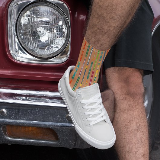 Vintage Skis Light Brown Patterned Socken