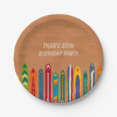 Vintage Skis Personalized Skiers Party Pappteller (Vorderseite)