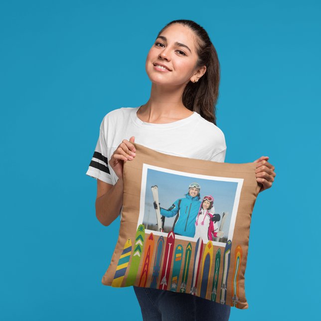 Vintage Skis Photo Keepsake Kissen (Von Creator hochgeladen)