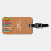 Vintage Skis Skiers Two Sided Personalized Gepäckanhänger (Vorderseite horizontal)