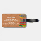 Vintage Skis Skiers Two Sided Personalized Gepäckanhänger (Rückseite horizontal)