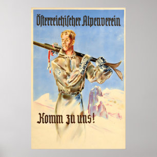 Vintage-Skispringenposter Österreichischer Alpenve Poster
