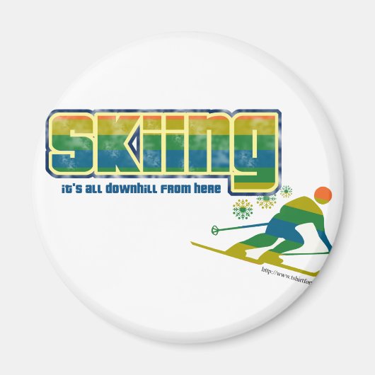 Vintage-Skistil Magnet (Vorne)