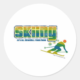 Vintage-Skistil Runder Aufkleber