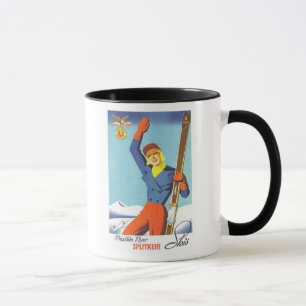 Vintage Skiwerbung Tasse