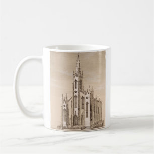 Vintage-Skizze der St. Nicholas-Kirche New York Kaffeetasse