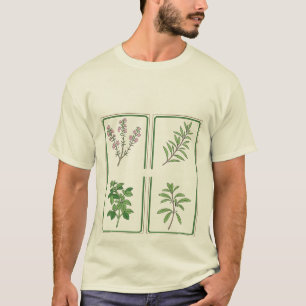 Vintage-Skizze eines botanischen Kräutergartens au T-Shirt