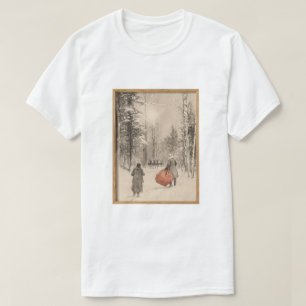 Vintage-Skizze Santa mit Rentieren T-Shirt