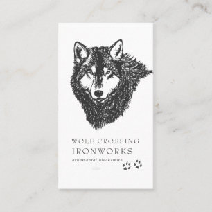 Vintage-Skizze Wolf Geschäftskarte Visitenkarte