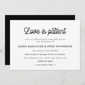 Vintage Skript-Liebe ist Hochzeitsupdate für Patie Einladung (Vorne/Hinten)