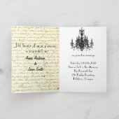 Vintage Skripte Paris Kronleuchter Hochzeit Einladung (Innenseite)