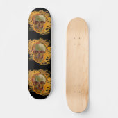 Vintage Skull-Malerei von Van Gogh Skateboard (Vorderseite)