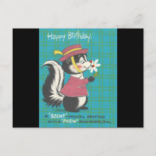 Vintage Skunk Alles Gute zum Geburtstag Postkarte