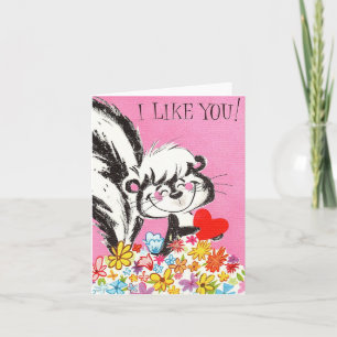 Vintage Skunk Valentinstag Karte