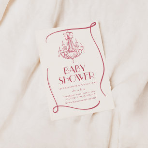Vintage skurril rosa Babyparty-Einladung Einladung