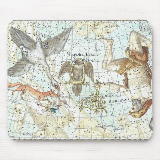 Vintage Sky Map Constellation of Hercules Mousepad (Vorne)