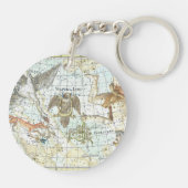 Vintage Sky Map Constellation of Hercules Schlüsselanhänger (Rückseite)