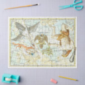 Vintage Sky Map Constellation of Hercules Seidenpapier (Basteln)