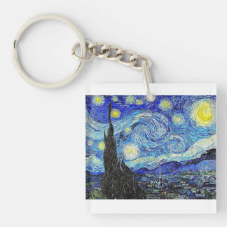 Vintage-Sky-Nacht-Sternennacht-Trucker-Mütze Schlüsselanhänger
