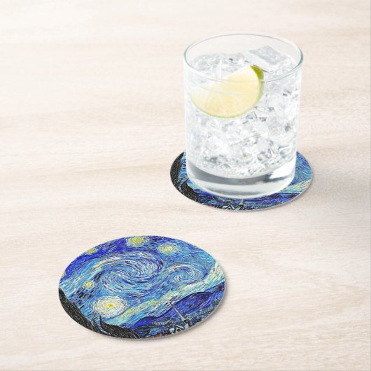 Vintage Sky Night StarNight Runder Pappuntersetzer (Vor Ort)