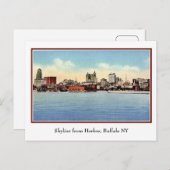 Vintage Skyline ab Hafen, Buffalo NY Postkarte (Vorne/Hinten)