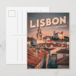 Vintage Skyline-Geschenke Postkarte